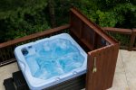 View of hot tub from deck